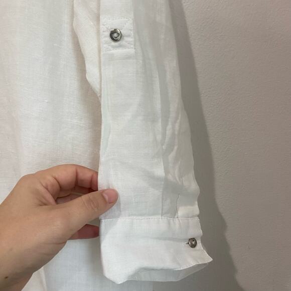 Creation White Linen Button Down Size XXL - Picture 8 of 9